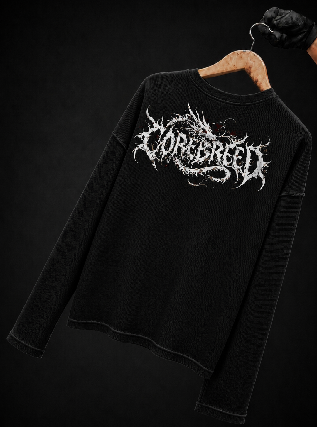 Black Dragon Long Sleeve Waffle T-Shirt